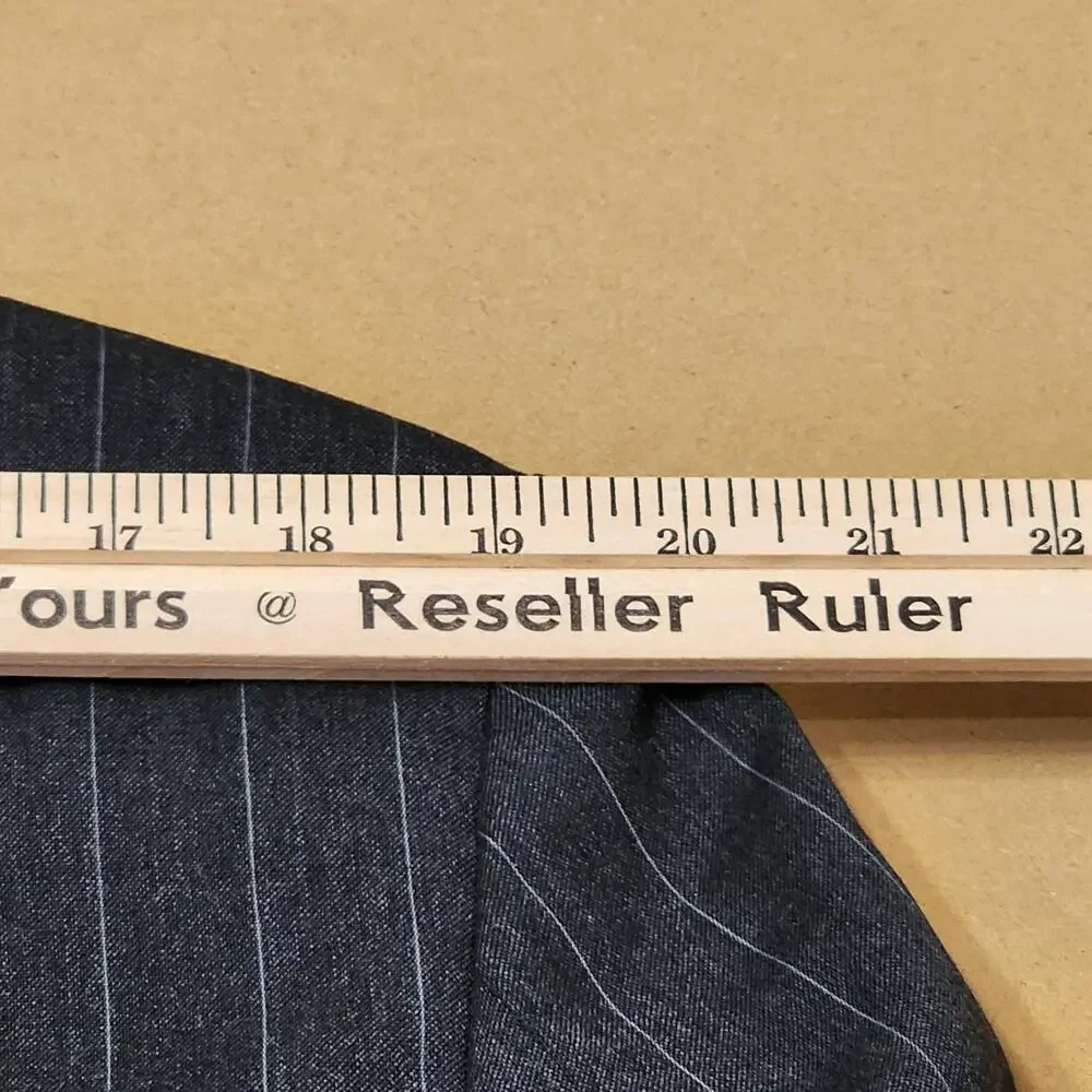 Oscar De La Renta Suit Jacket Mens 40 Gray Wool Pinstripe Two Button Blazer